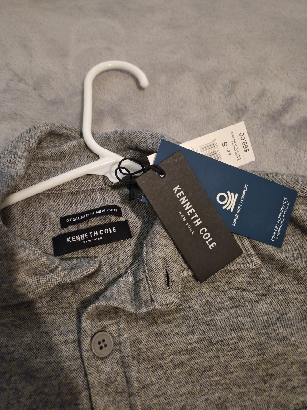 Kenneth Cole Heather Gray Button-Up Shirt